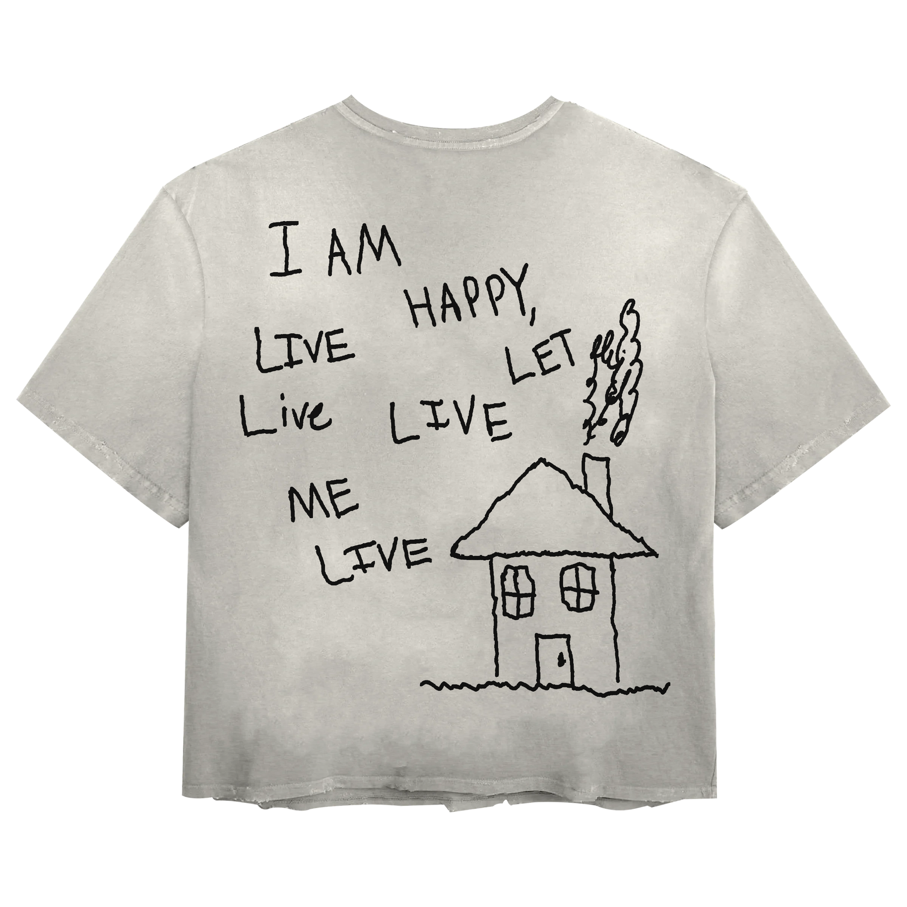 Be Happy Tee - White - Back