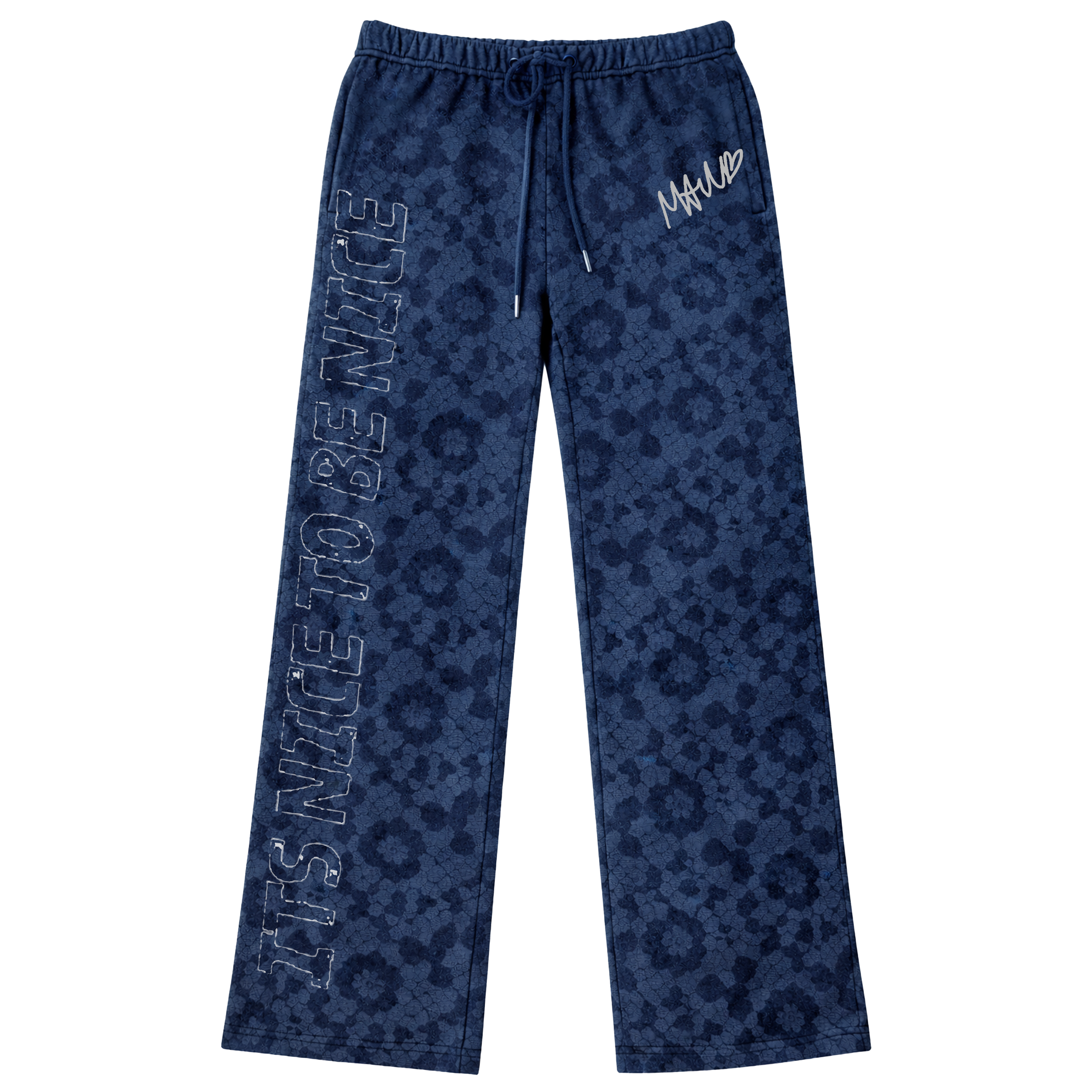 FLOWER SHOWER WIDE LEG SWEATPANTS