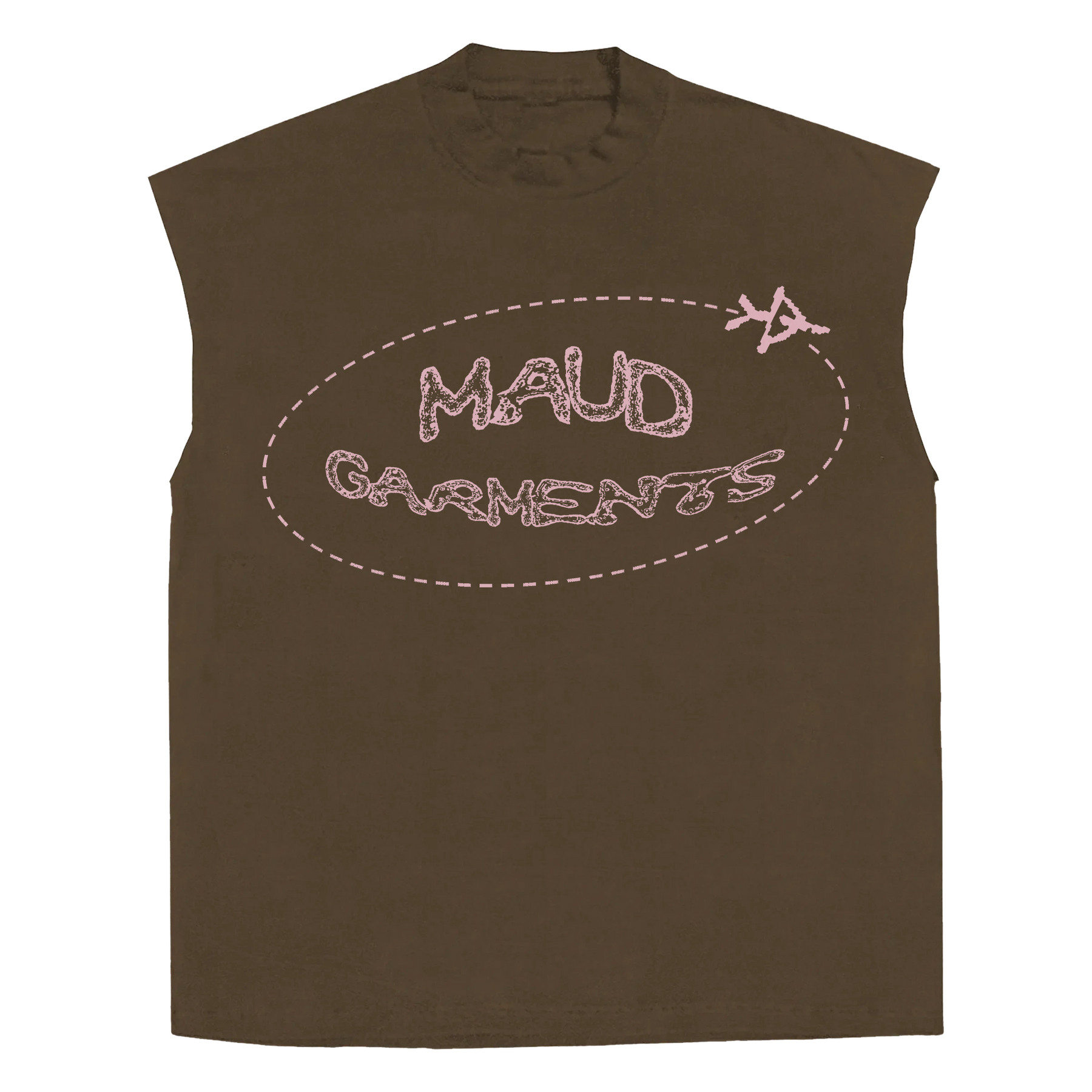 Departure Sleeveless Tee - Brown - Front