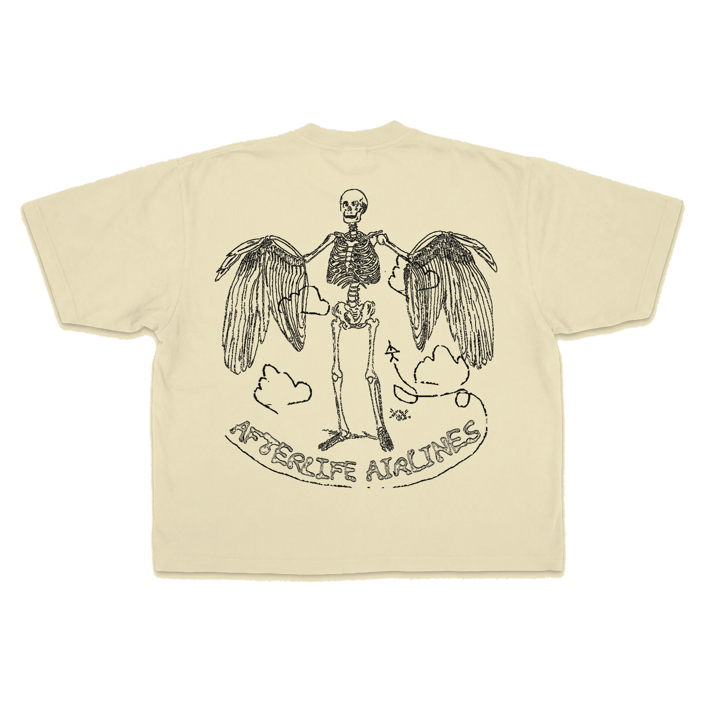 Departure Baggy Tee - Cream - Back