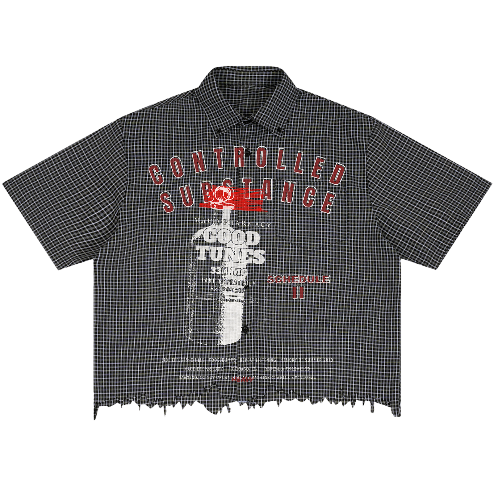 Good Tunes Distress Button Up