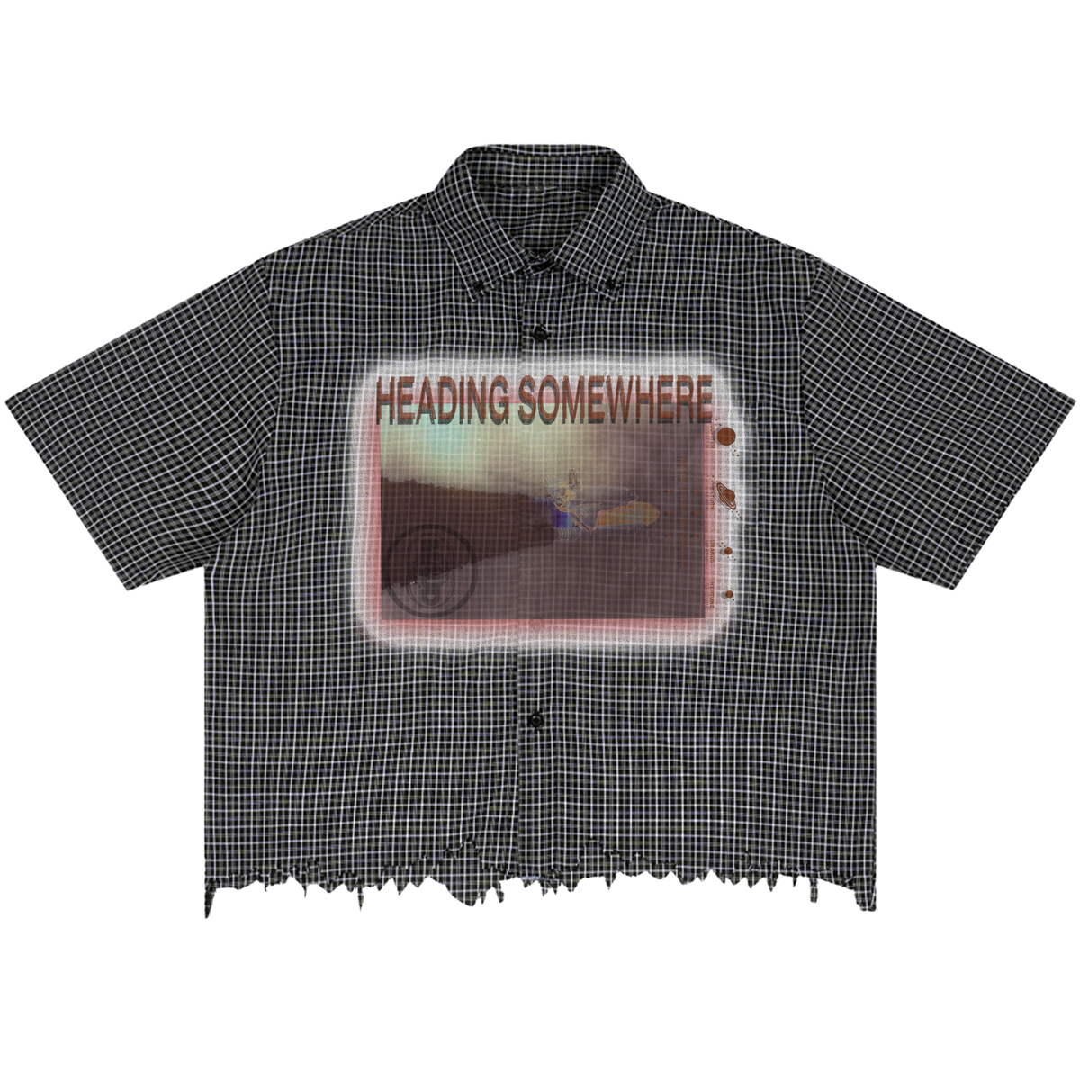 Very Far Distress Button Up
