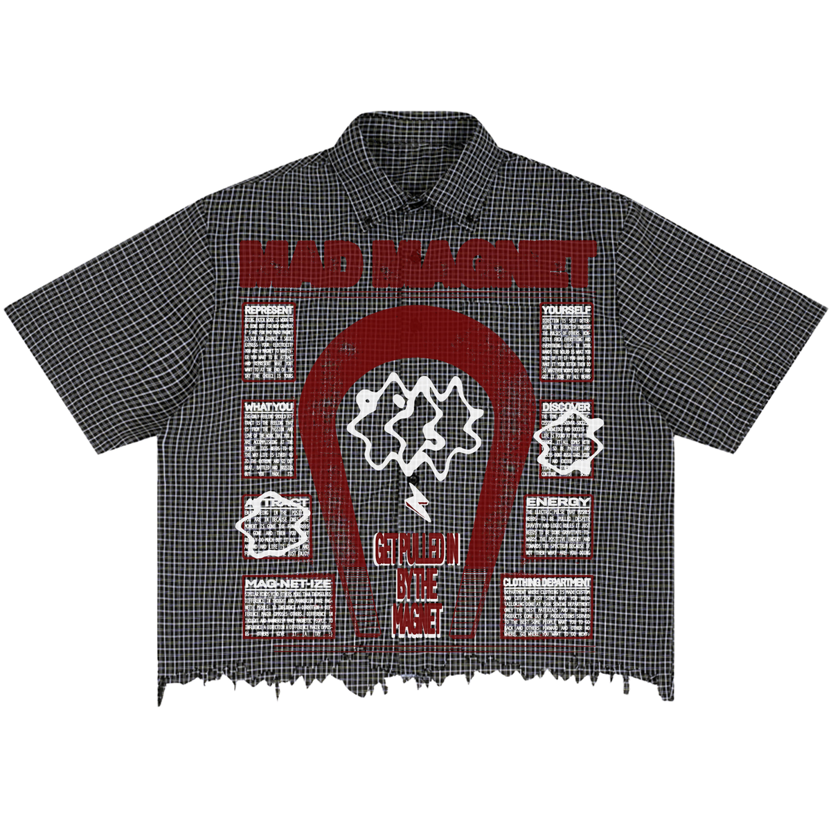 Mad Magnet Distress Button Up