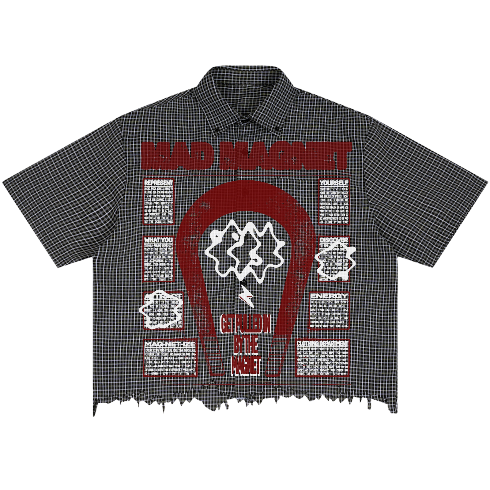 Mad Magnet Distress Button Up