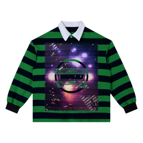 Night Shift Stripe Polo - Green - Front