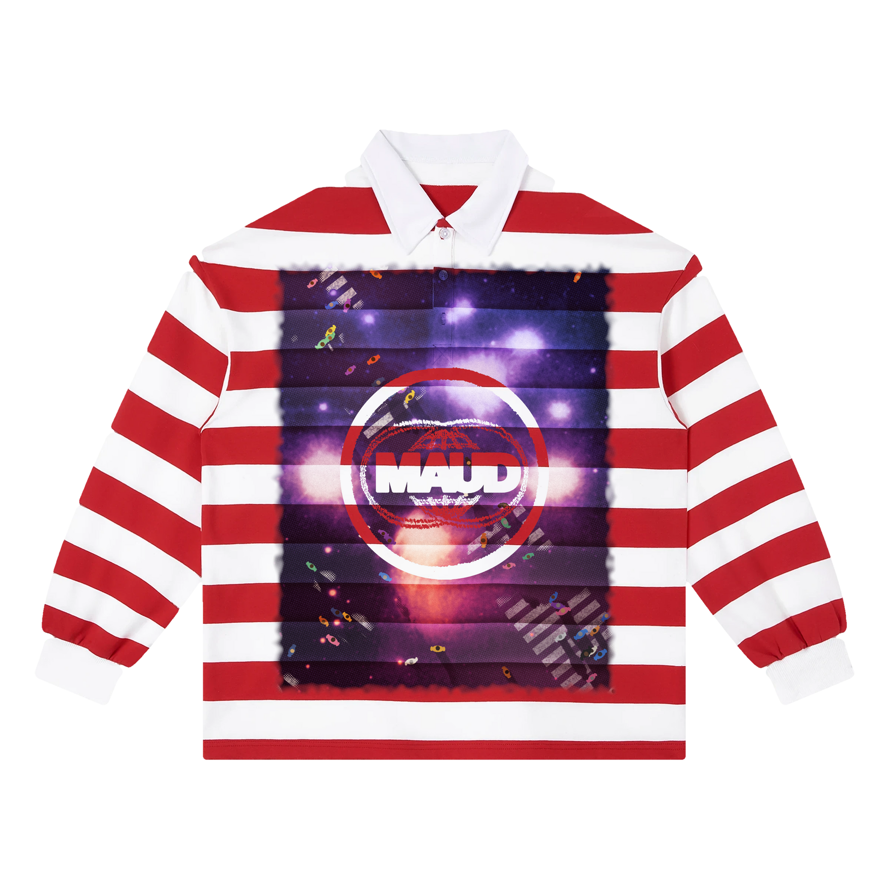 Night Shift Stripe Polo - Red - Front