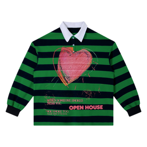 Open House Stripe Polo - Green - Front