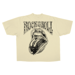 Rock & Roll Drop Tee - Cream - Front