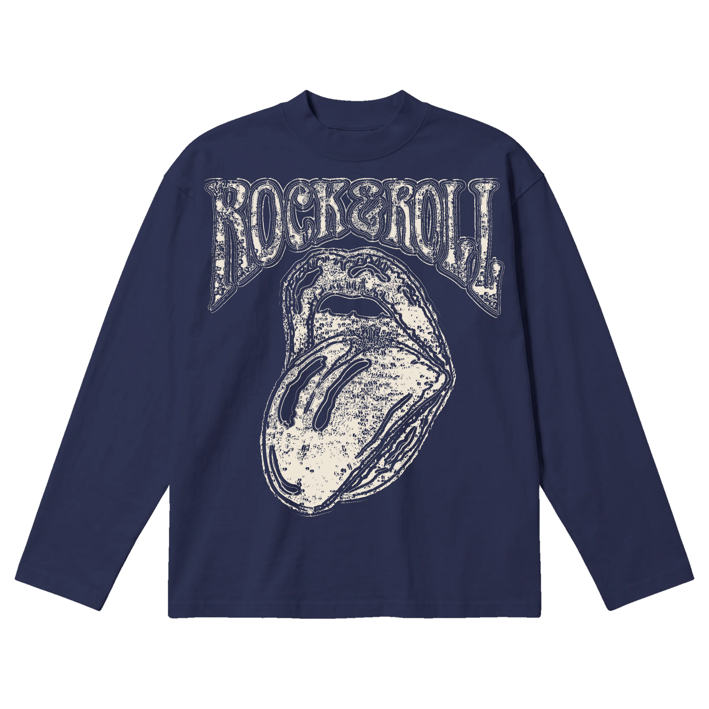 Rock & Roll Baggy L/S Tee - Blue - Front