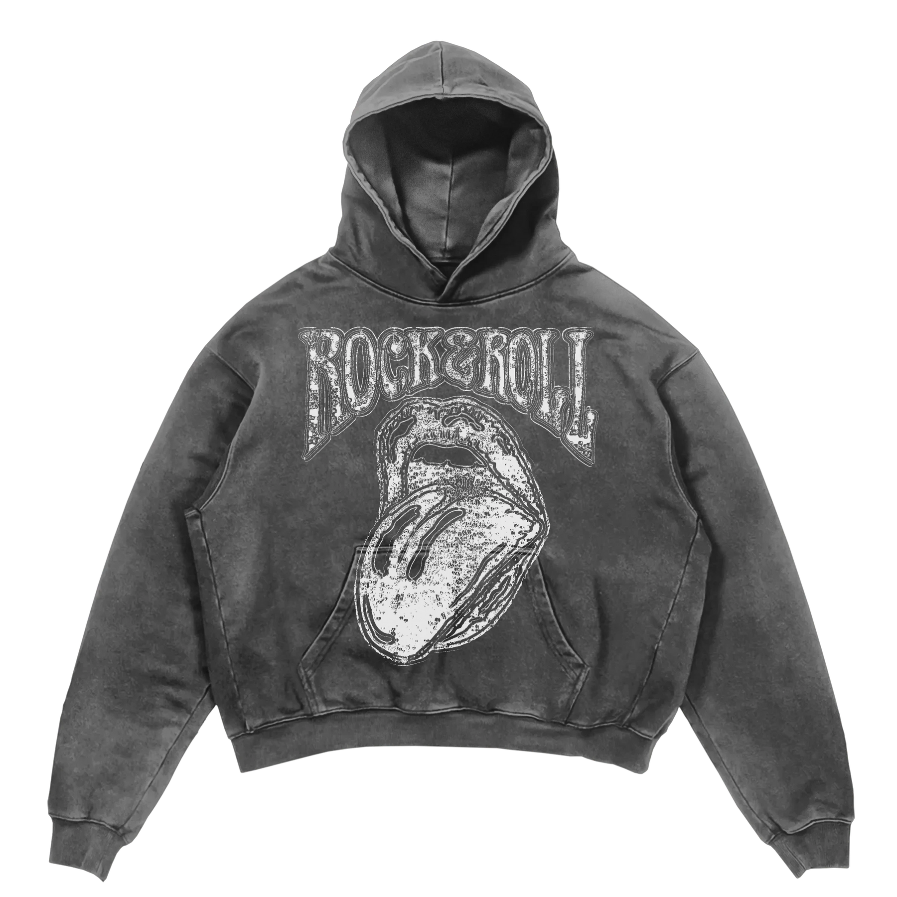 Rock & Roll Hoodie - Grey - Front