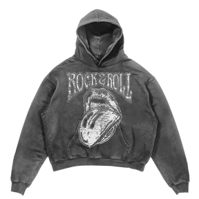 Rock & Roll Hoodie - Grey - Front