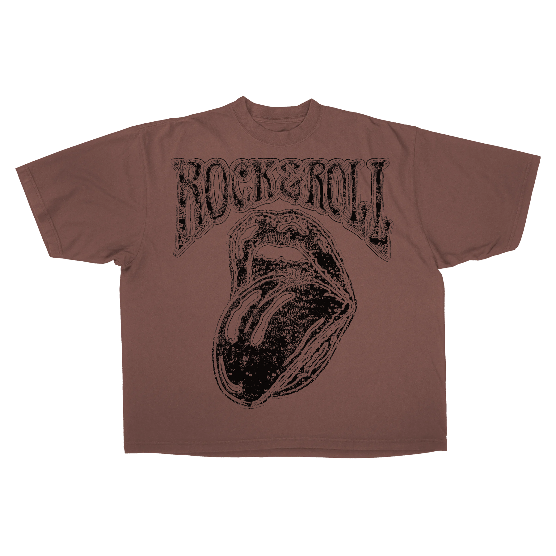 Rock & Roll Drop Tee - Mocha - Front