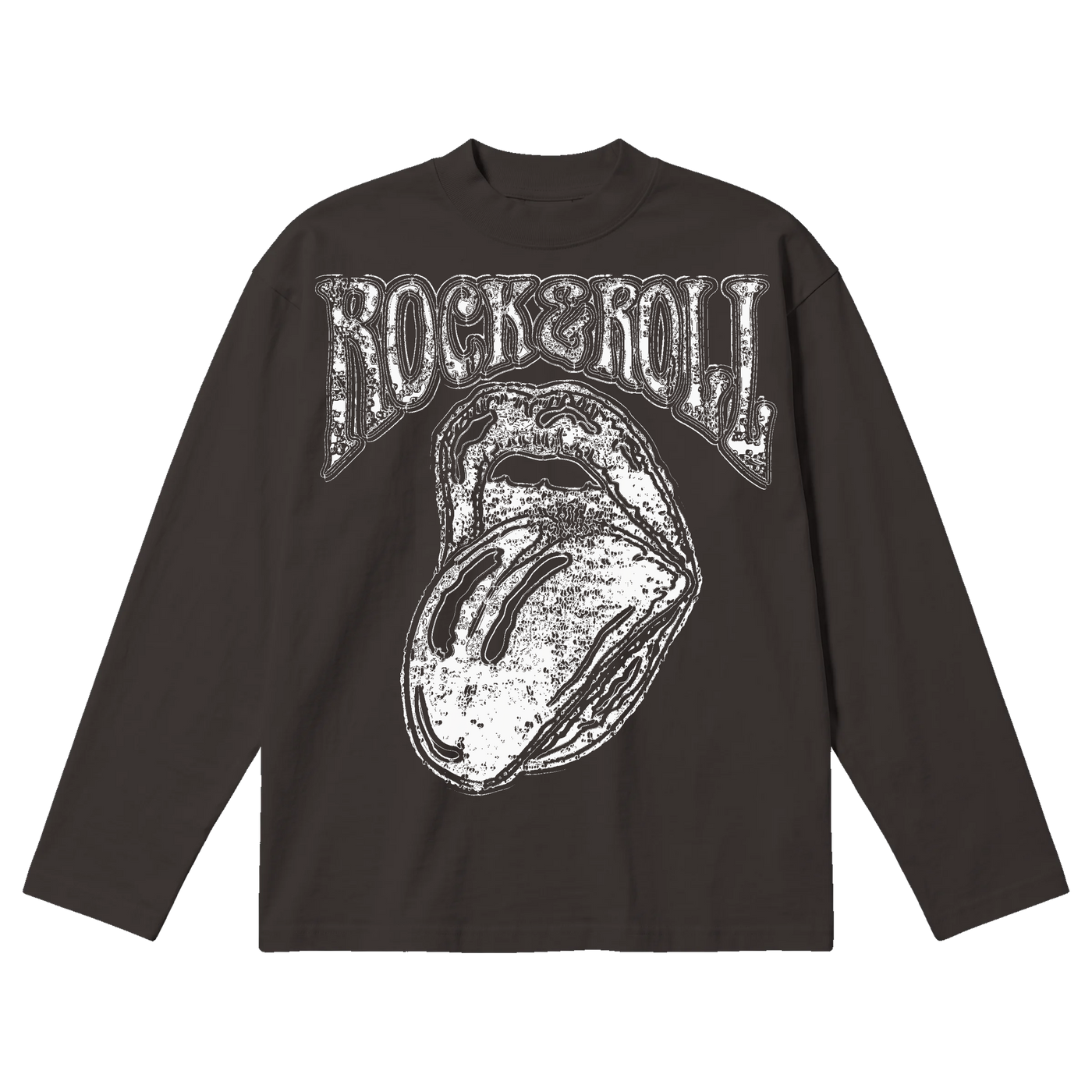 Rock & Roll Baggy L/S Tee - Off Black - Front