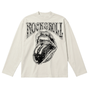Rock & Roll Baggy L/S Tee - Off White - Front
