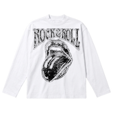 Rock & Roll Baggy L/S Tee - White - Front