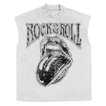 Rock & Roll Sleeveless Tee - White - Front