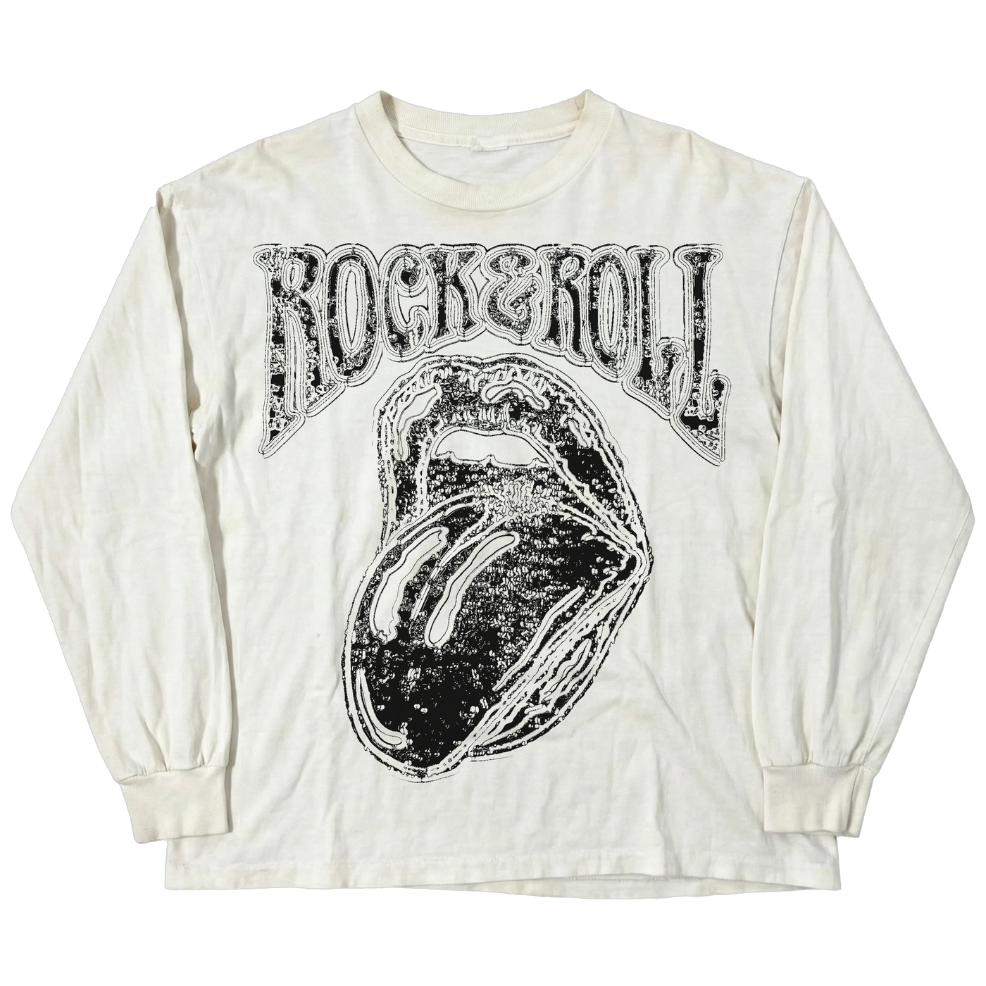 Rock & Roll L/S Tee - White - Front