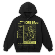 Tech News Zip Up - Black - Front
