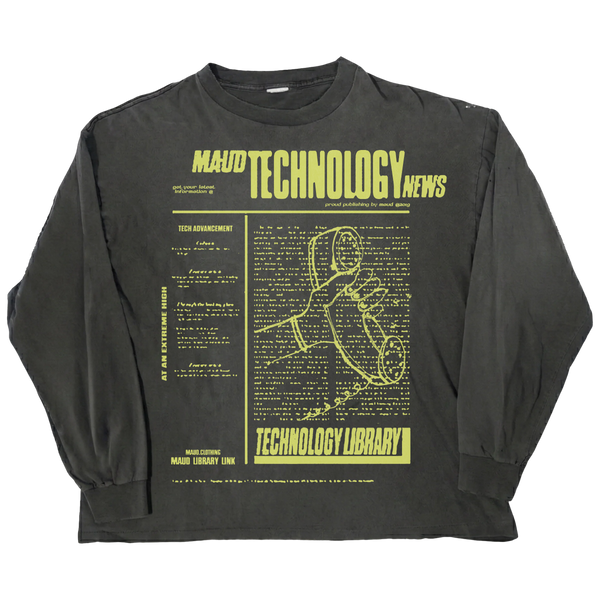 Tech News L/S Tee - Black - Front