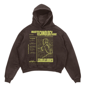 Tech News Hoodie - Brown - Front