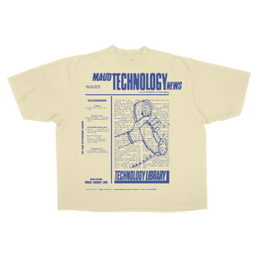 Tech News Drop Tee - Cream - Front