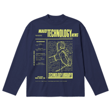 Tech News Baggy L/S Tee - Blue - Front