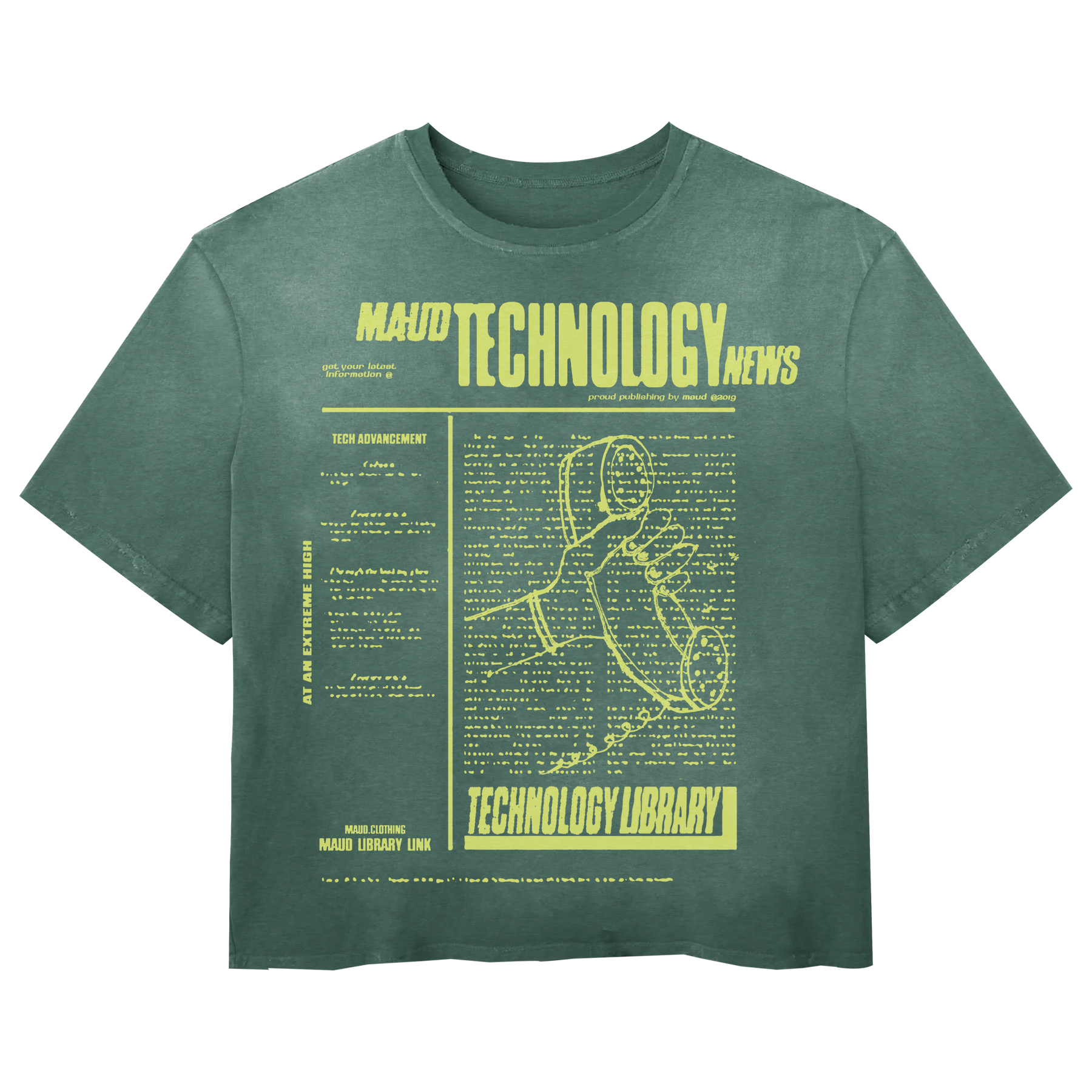 Tech News Tee - Green - Front