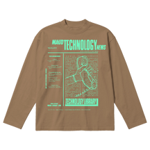 Tech News Baggy L/S Tee - Latte - Front