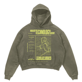Tech News Hoodie - Olive - Front