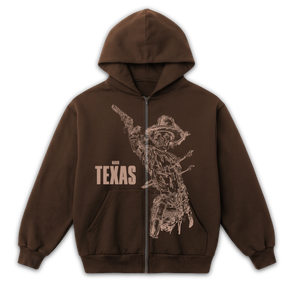 Texas Zip Up - Brown - Front