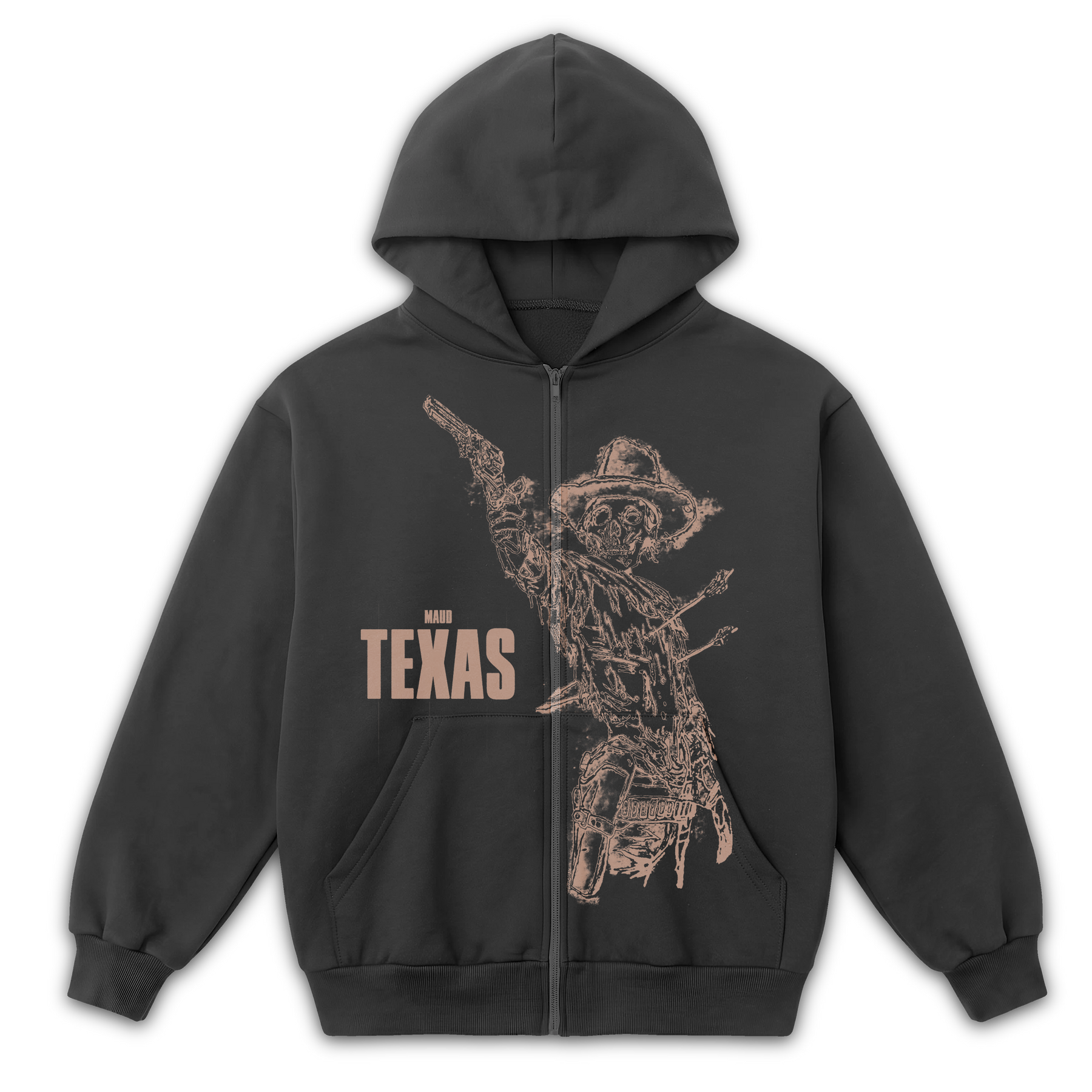 Texas Zip Up - Grey - Front