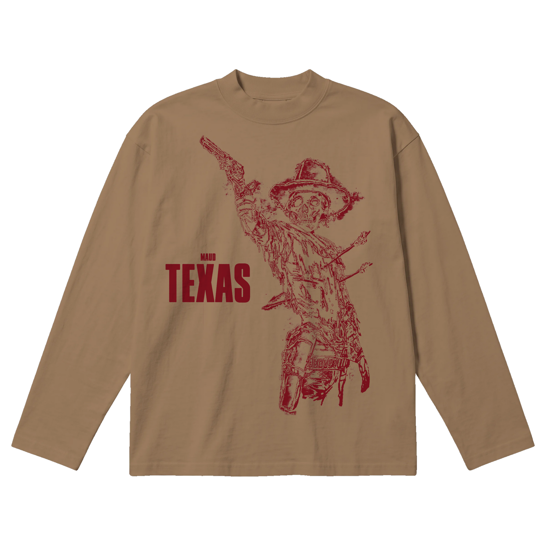 Texas Baggy L/S Tee - Latte - Front