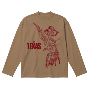 Texas Baggy L/S Tee - Latte - Front