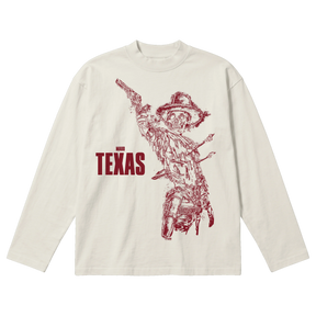 Texas Baggy L/S Tee - Off White - Front