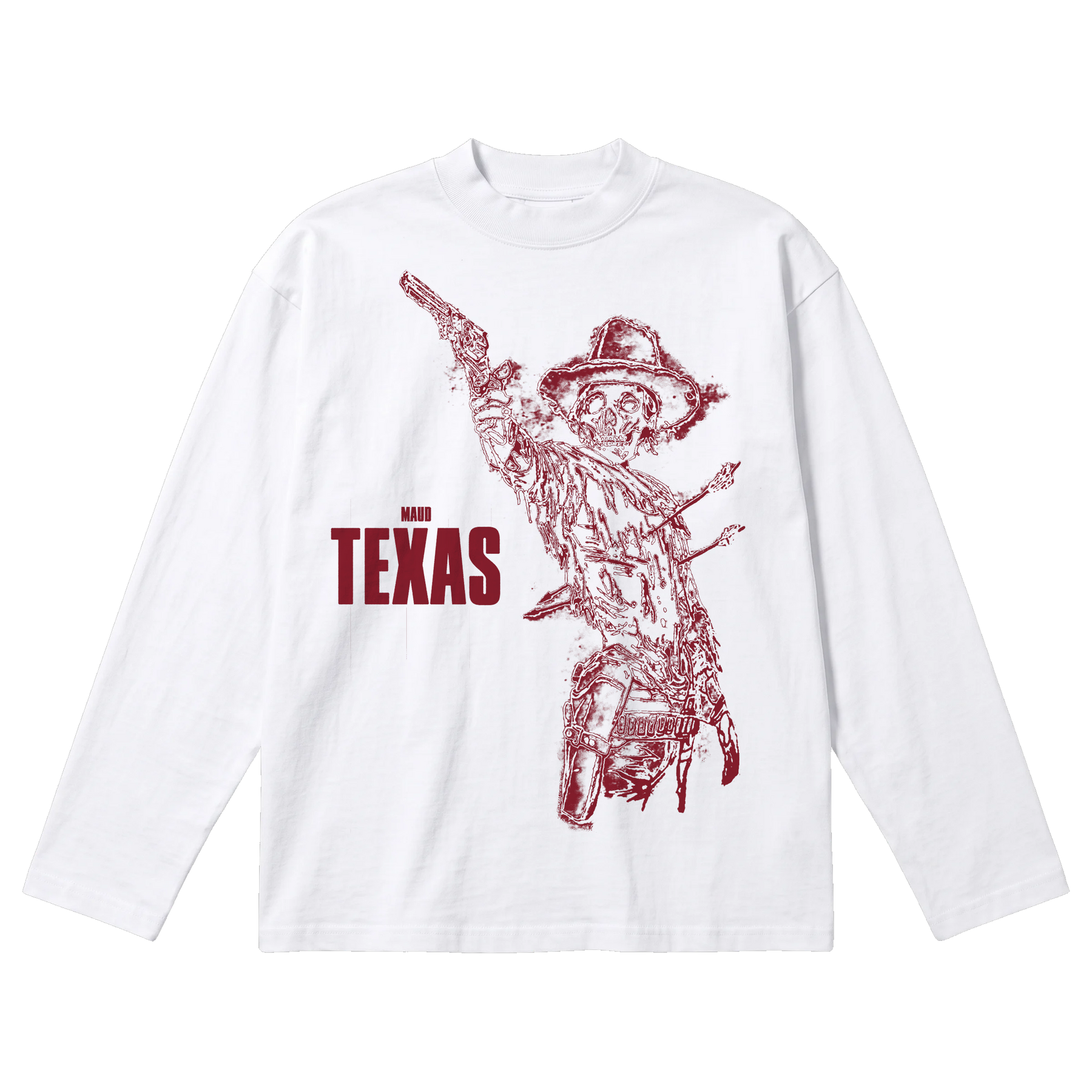 Texas Baggy L/S Tee - White - Front