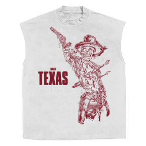 Texas Sleeveless Tee - White - Front