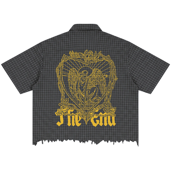 The End Distress Button Up - Back