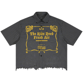 The End Distress Button Up - Front