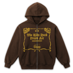 The End Zip Up - Brown - Front