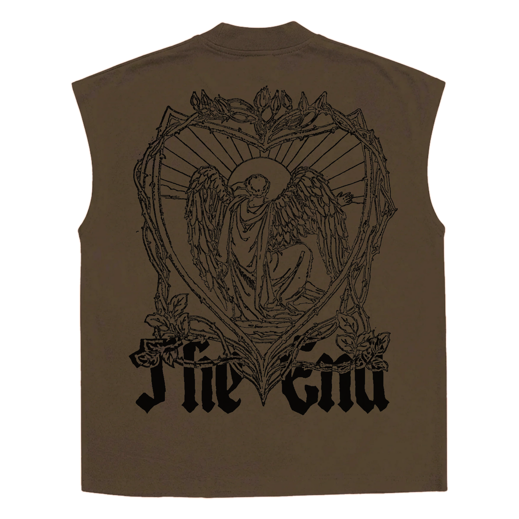 The End Sleeveless Tee - Brown - Back
