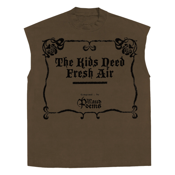 The End Sleeveless Tee - Brown - Front