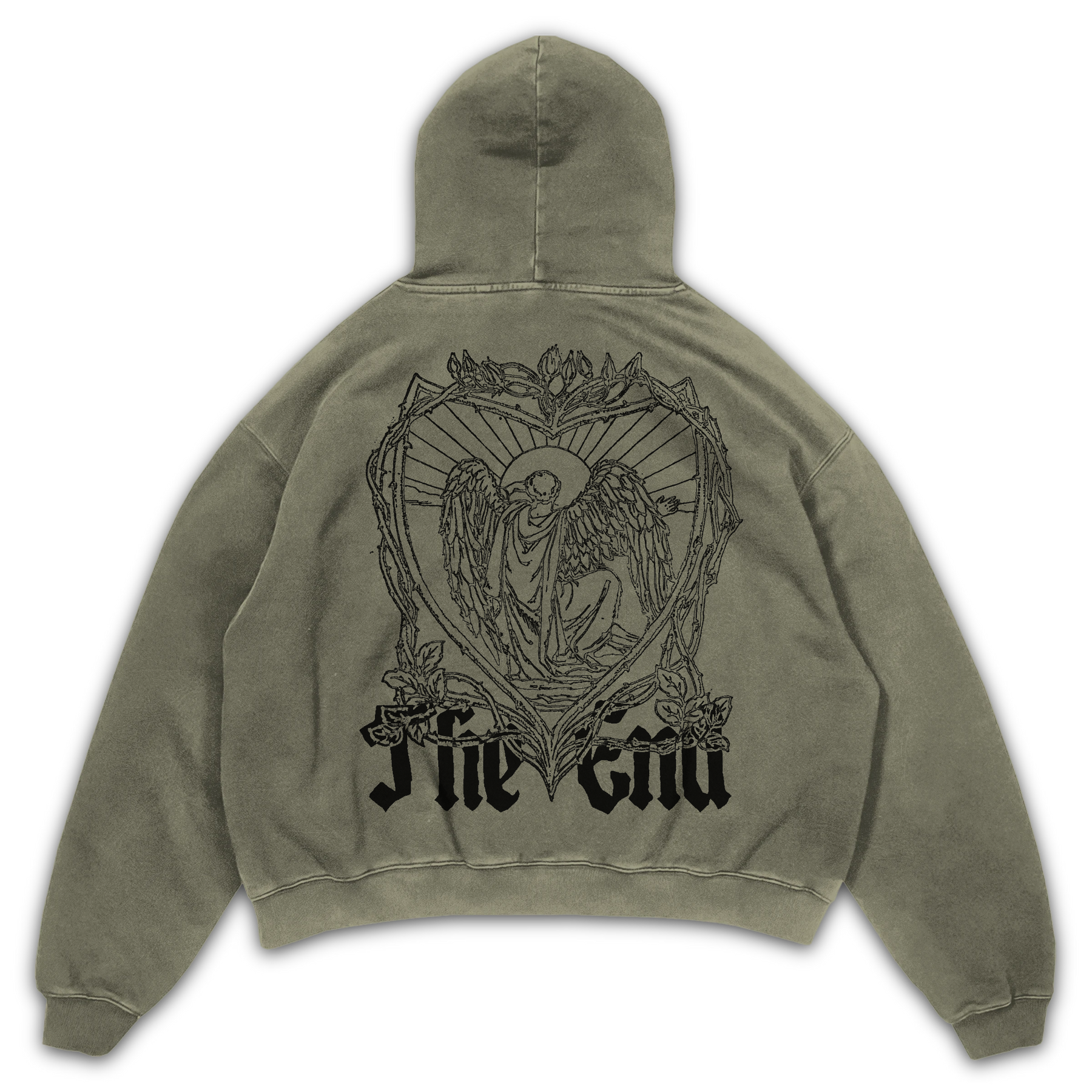 The End Hoodie - Olive - Back