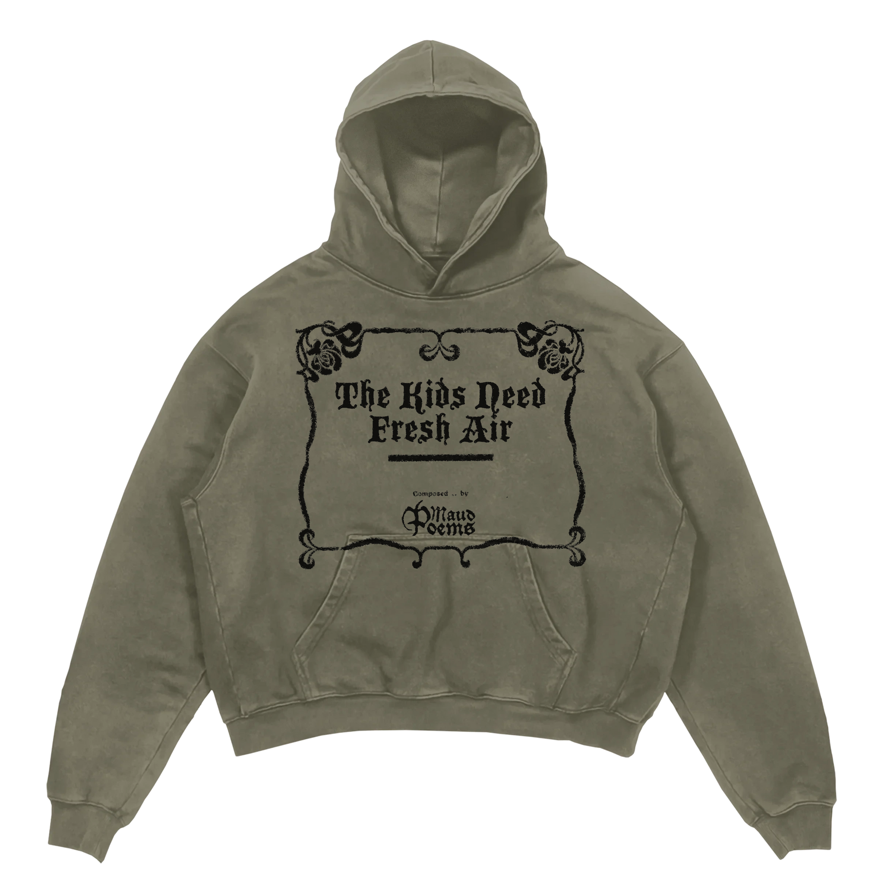 The End Hoodie - Olive - Front