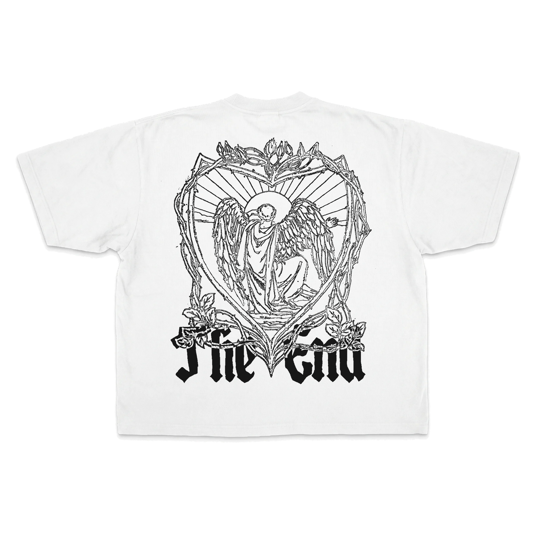 The End Drop Tee - White - Back