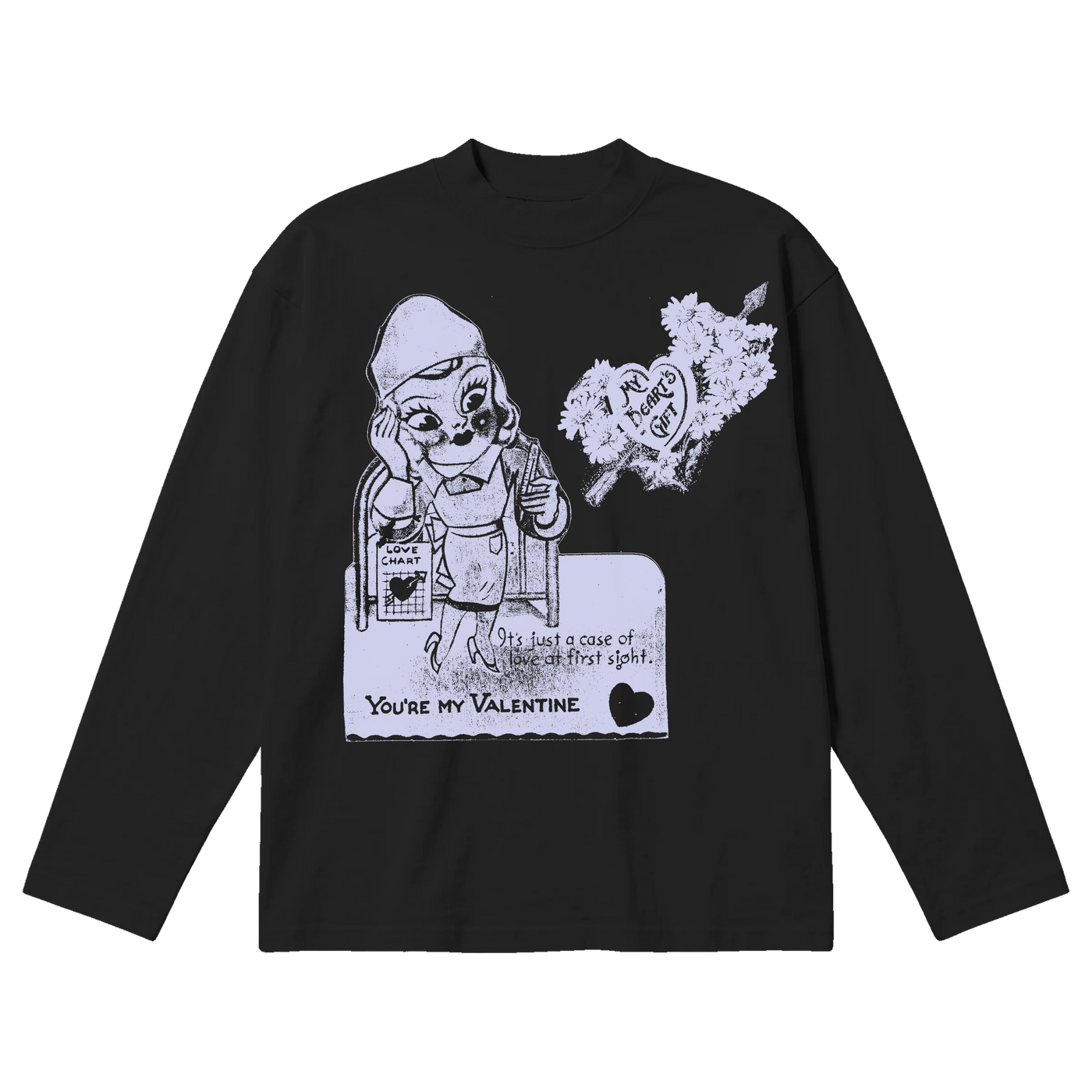 Valentine Baggy L/S Tee - Black - Front