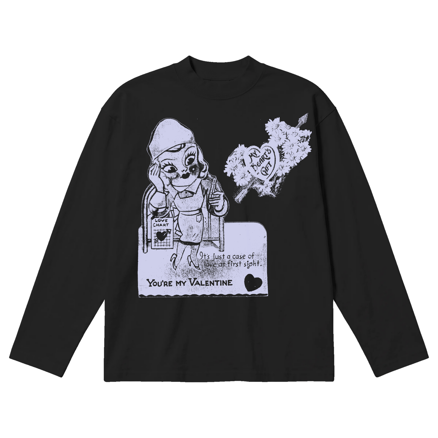 Valentine Baggy L/S Tee - Black - Front