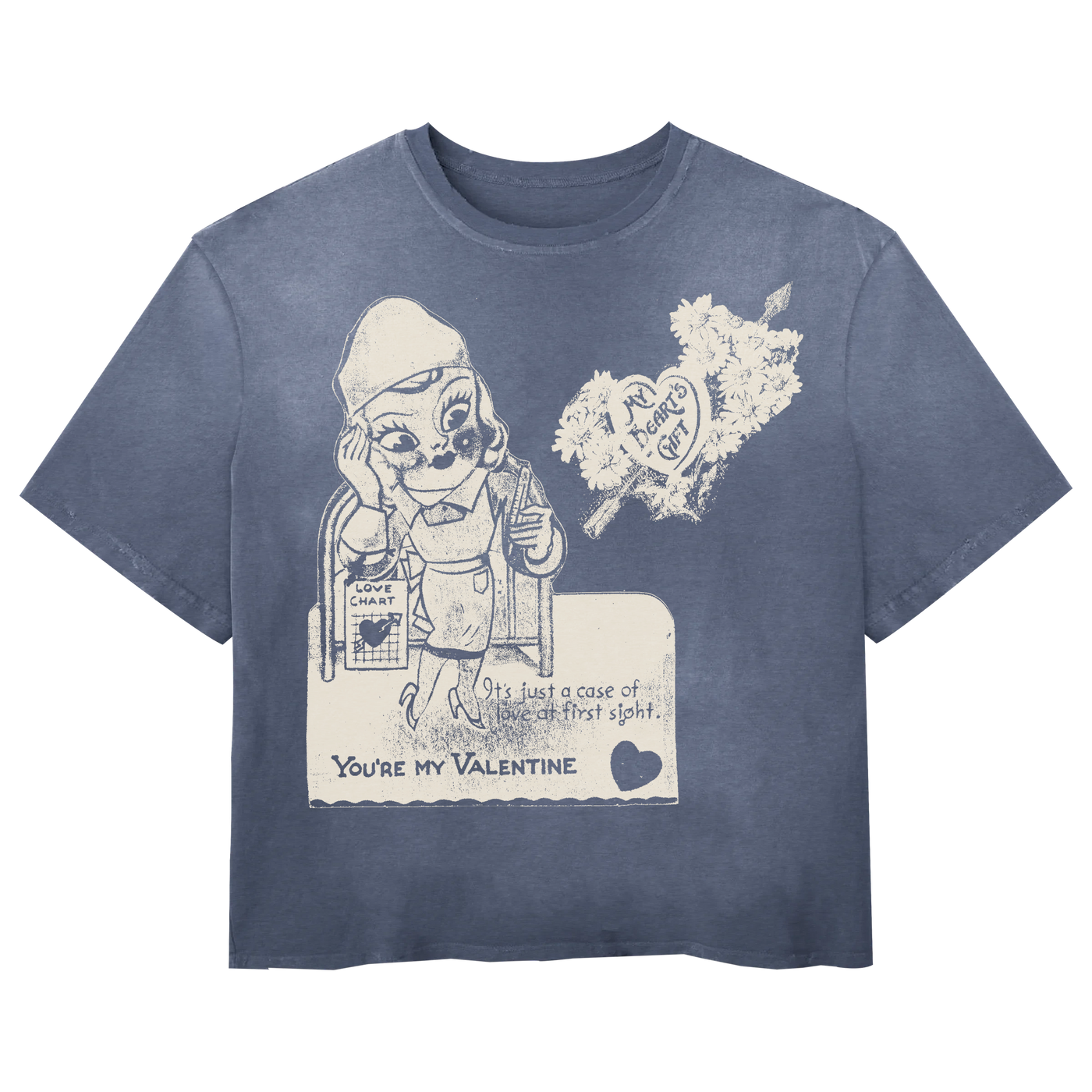 Valentine Tee - Blue - Front