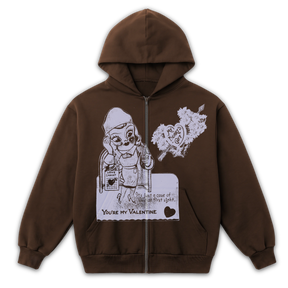 Valentine Zip Up - Brown - Front