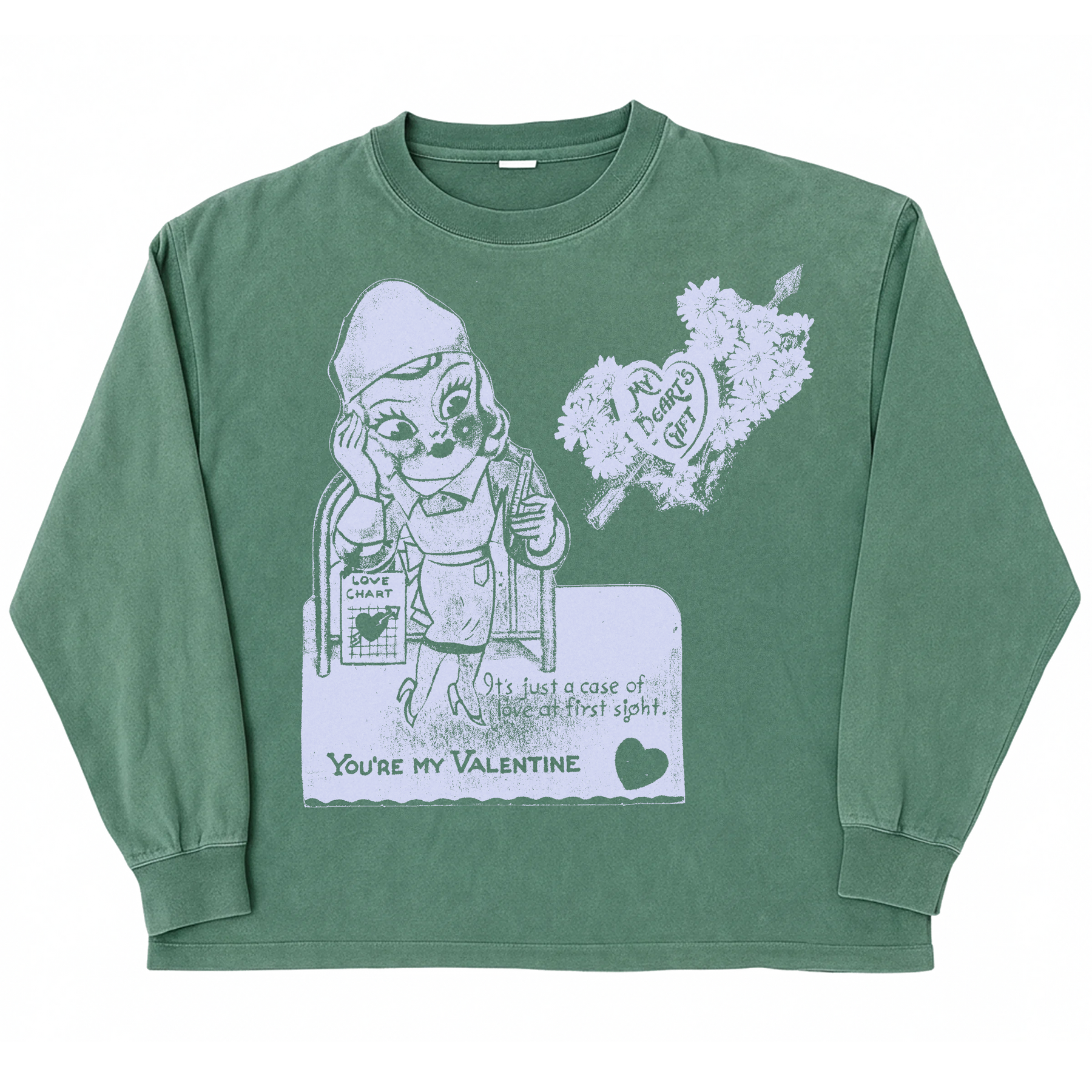 Valentine L/S Tee - Green - Front