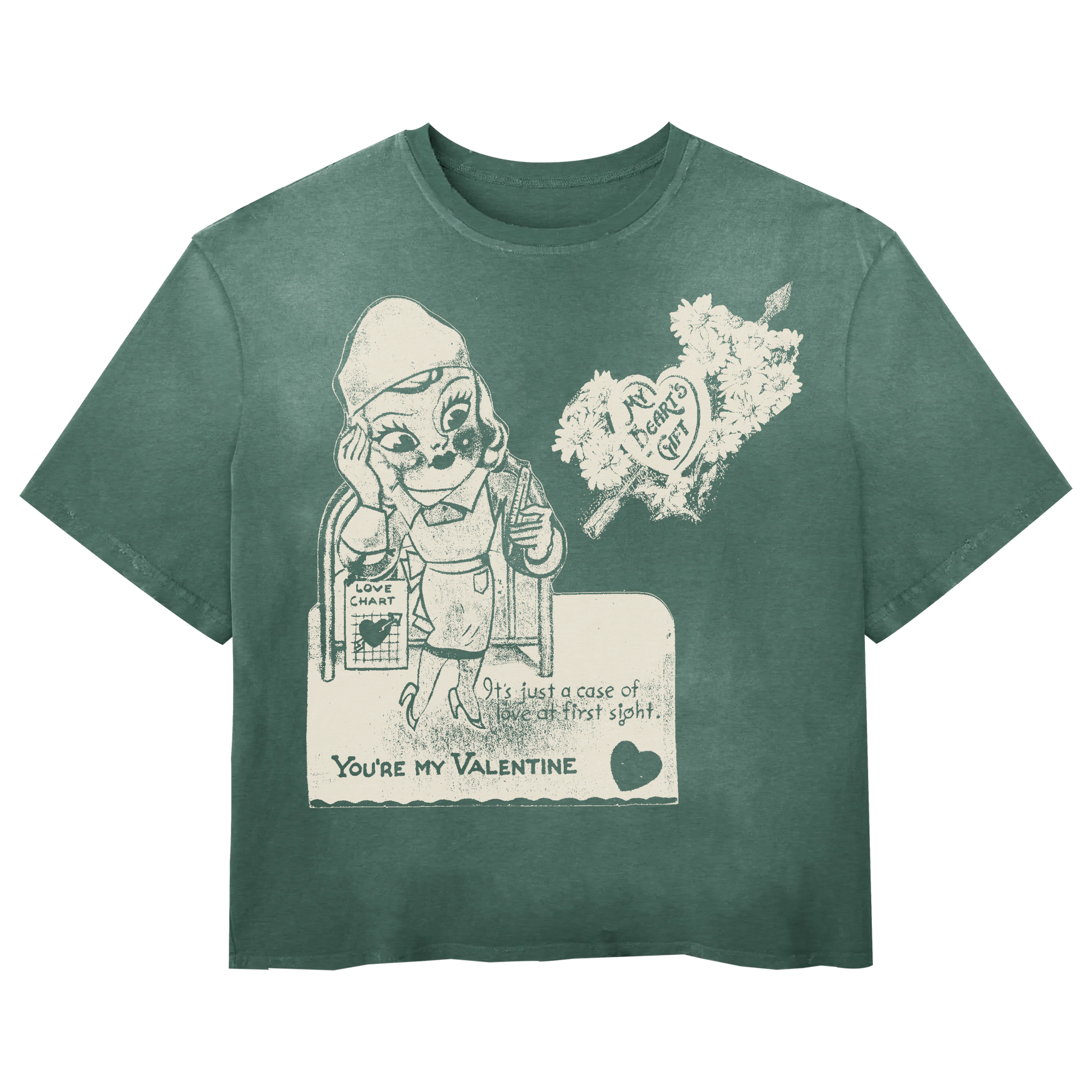 Valentine Tee - Green - Front